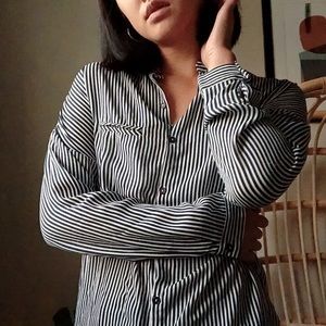 Nasty Gal Blouse Striped Shirt - Size S